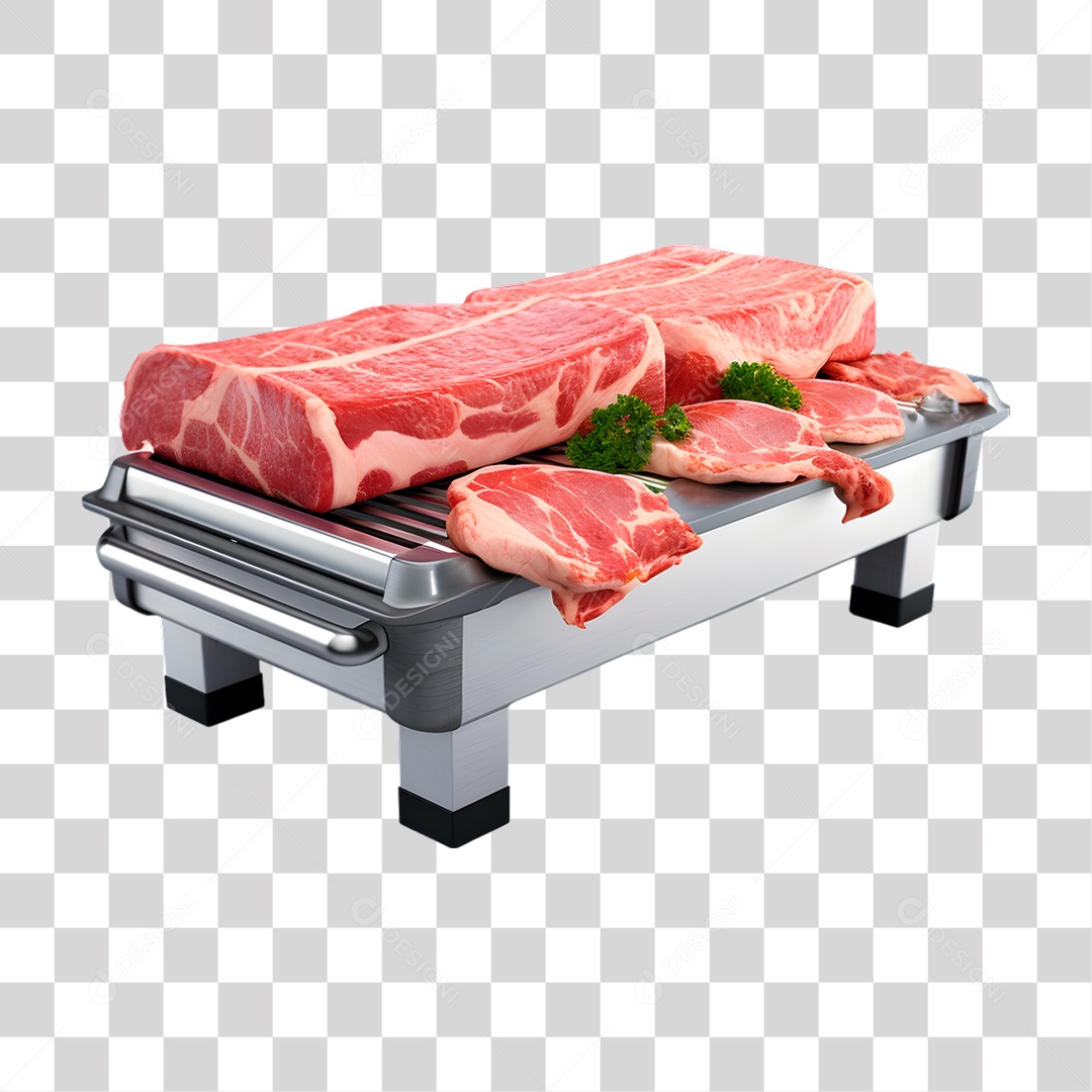 Carne na Churrasqueira PNG Transparente