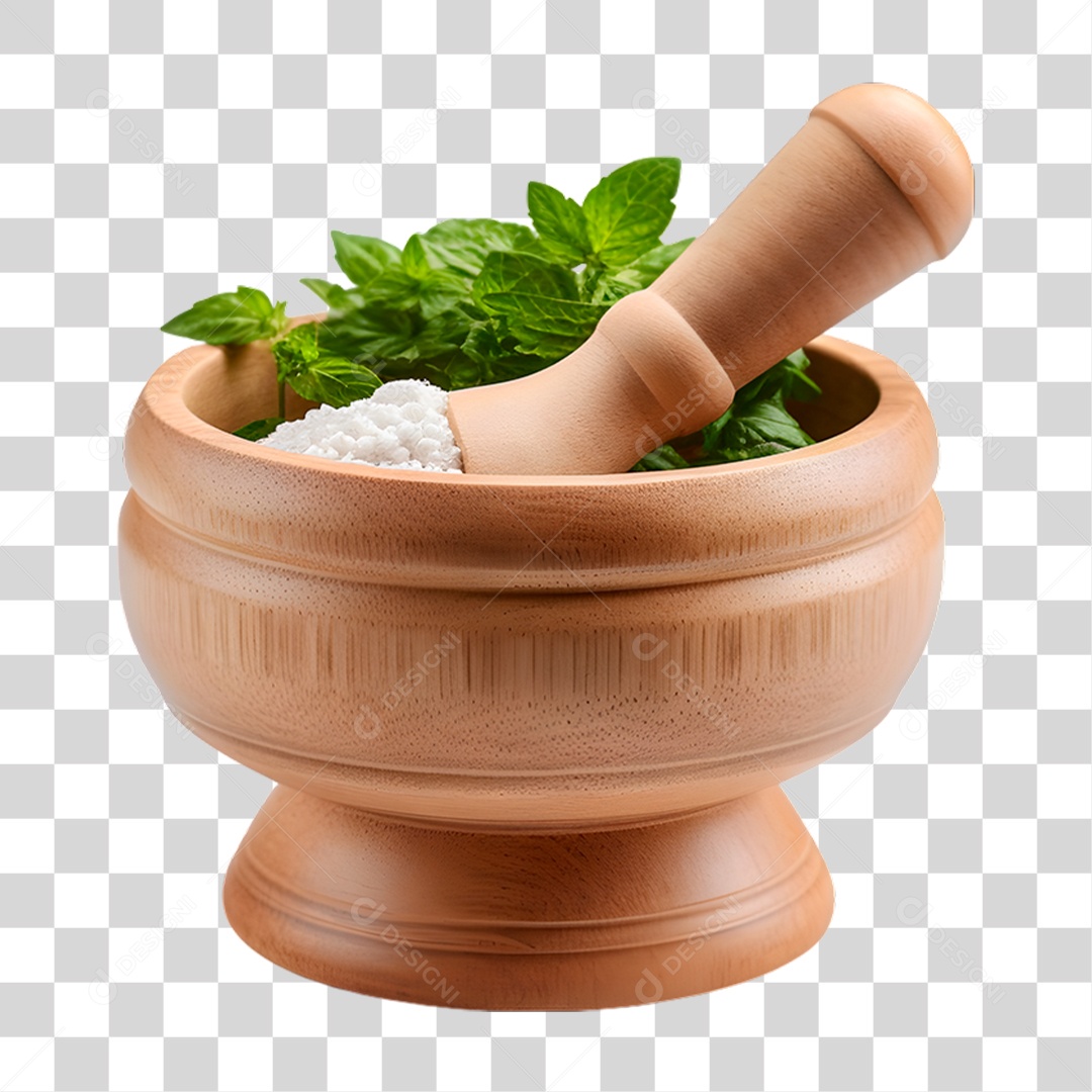 Pilão de Madeira PNG Transparente