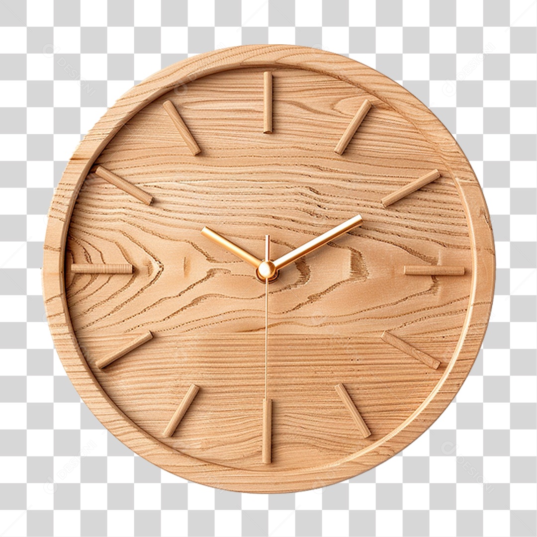 Relógio de Madeira PNG Transparente