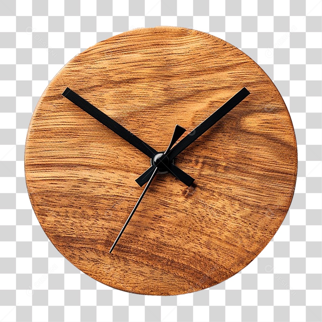 Relógio de Madeira PNG Transparente