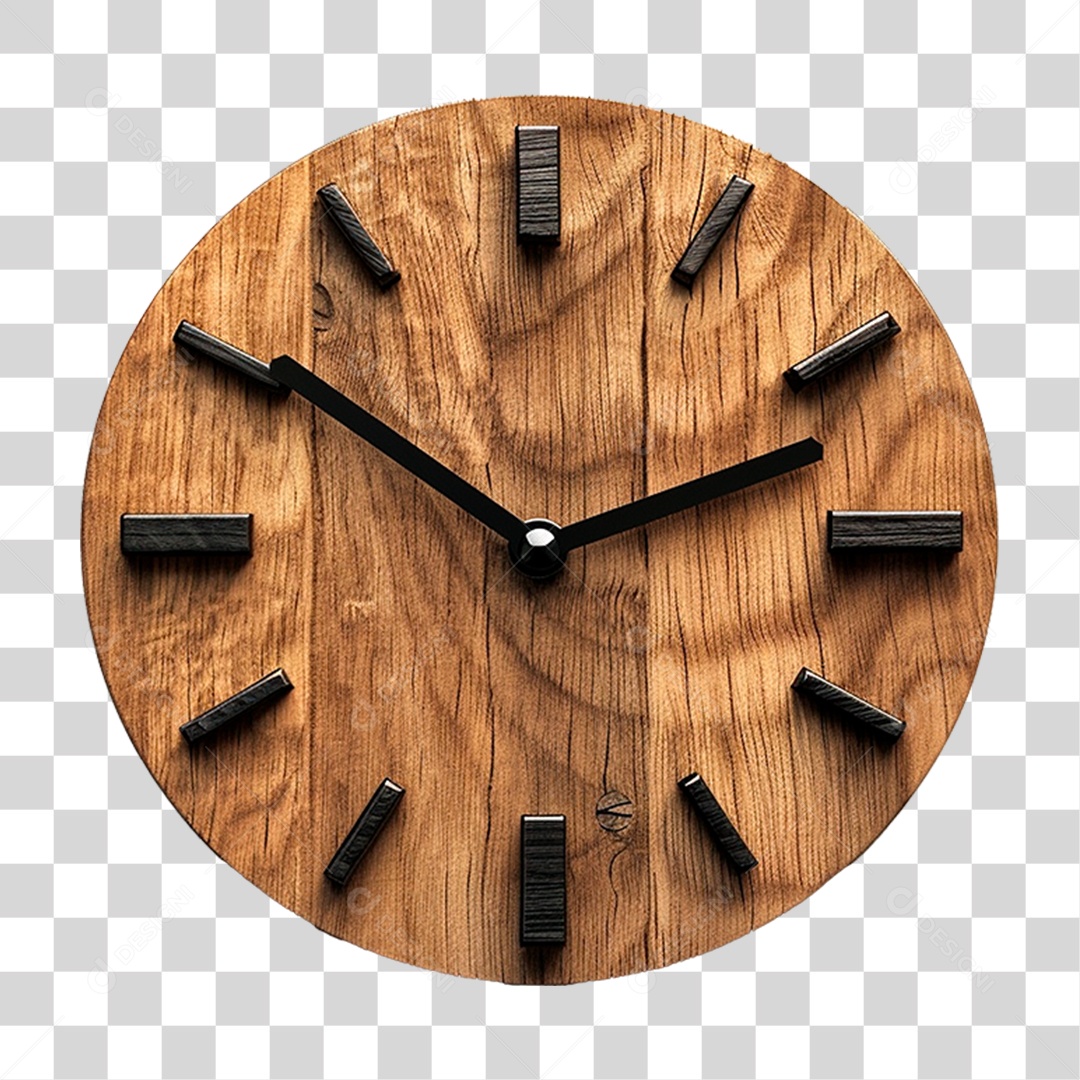 Relógio de Madeira PNG Transparente