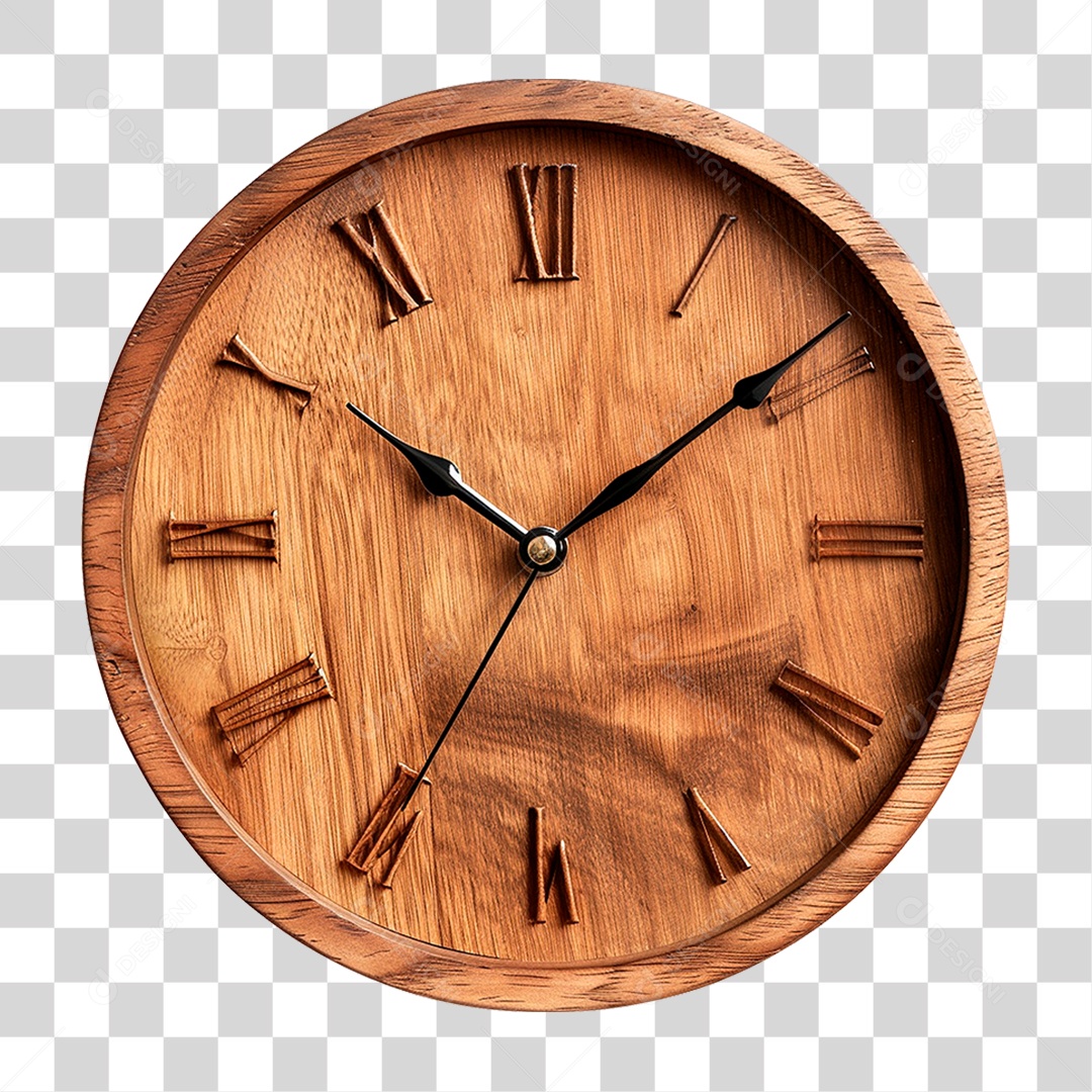 Relógio de Madeira PNG Transparente