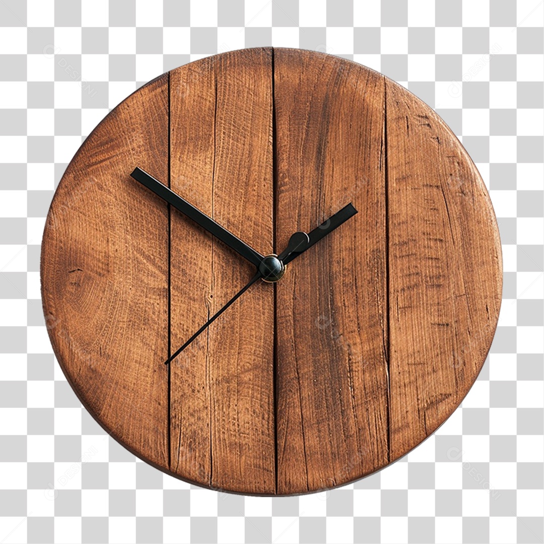 Relógio de Madeira PNG Transparente