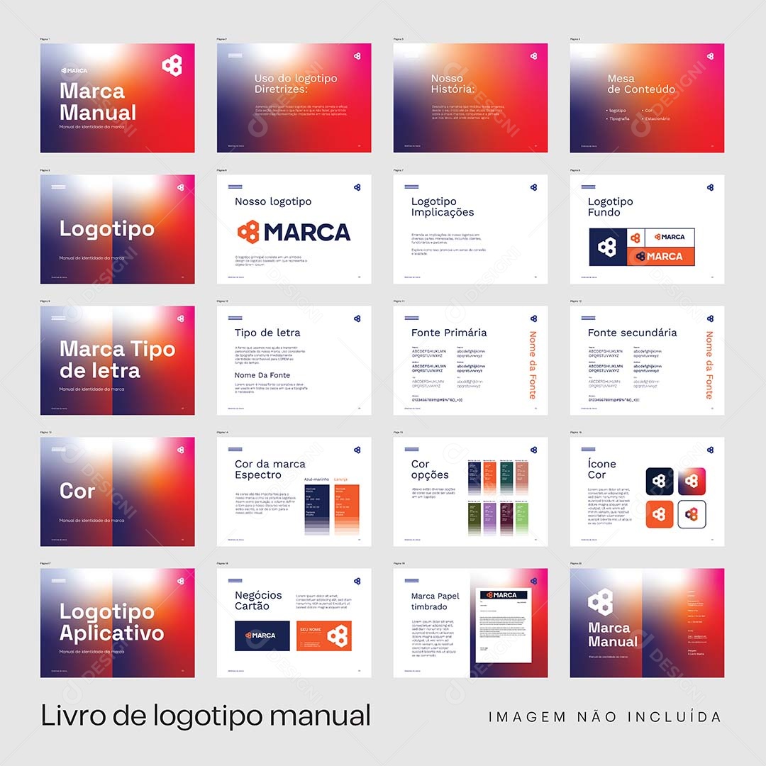 Livro de Logotipo Manual Vetor EPS Editável