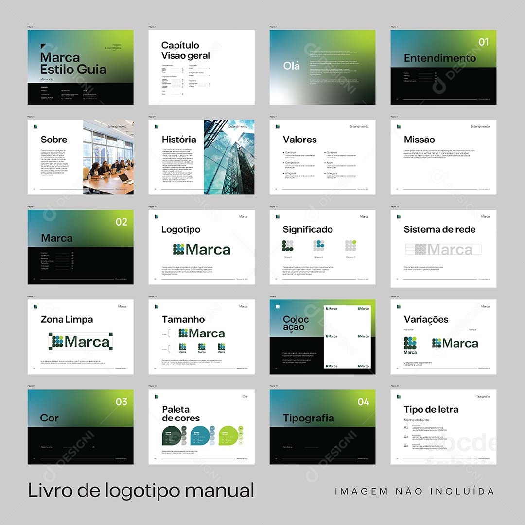 Livro de Logotipo Manual Vetor EPS Editável