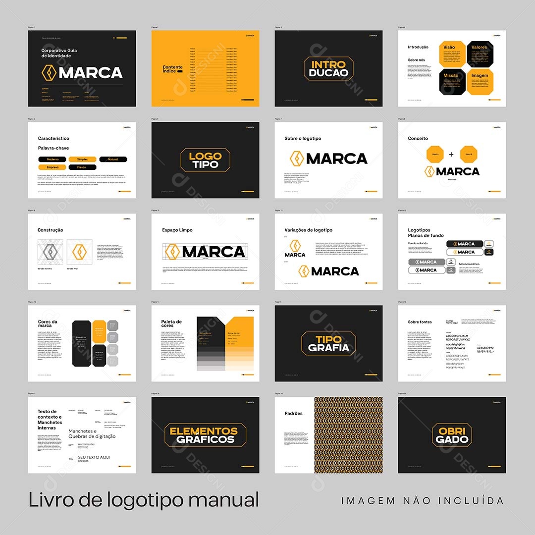 Livro de Logotipo Manual Vetor EPS Editável