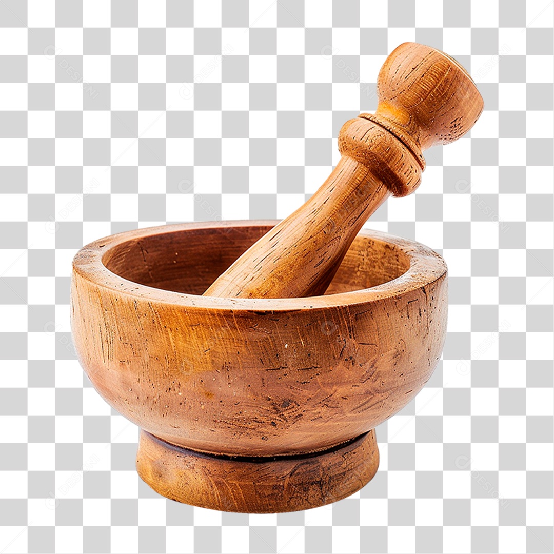 Pilão de Madeira PNG Transparente