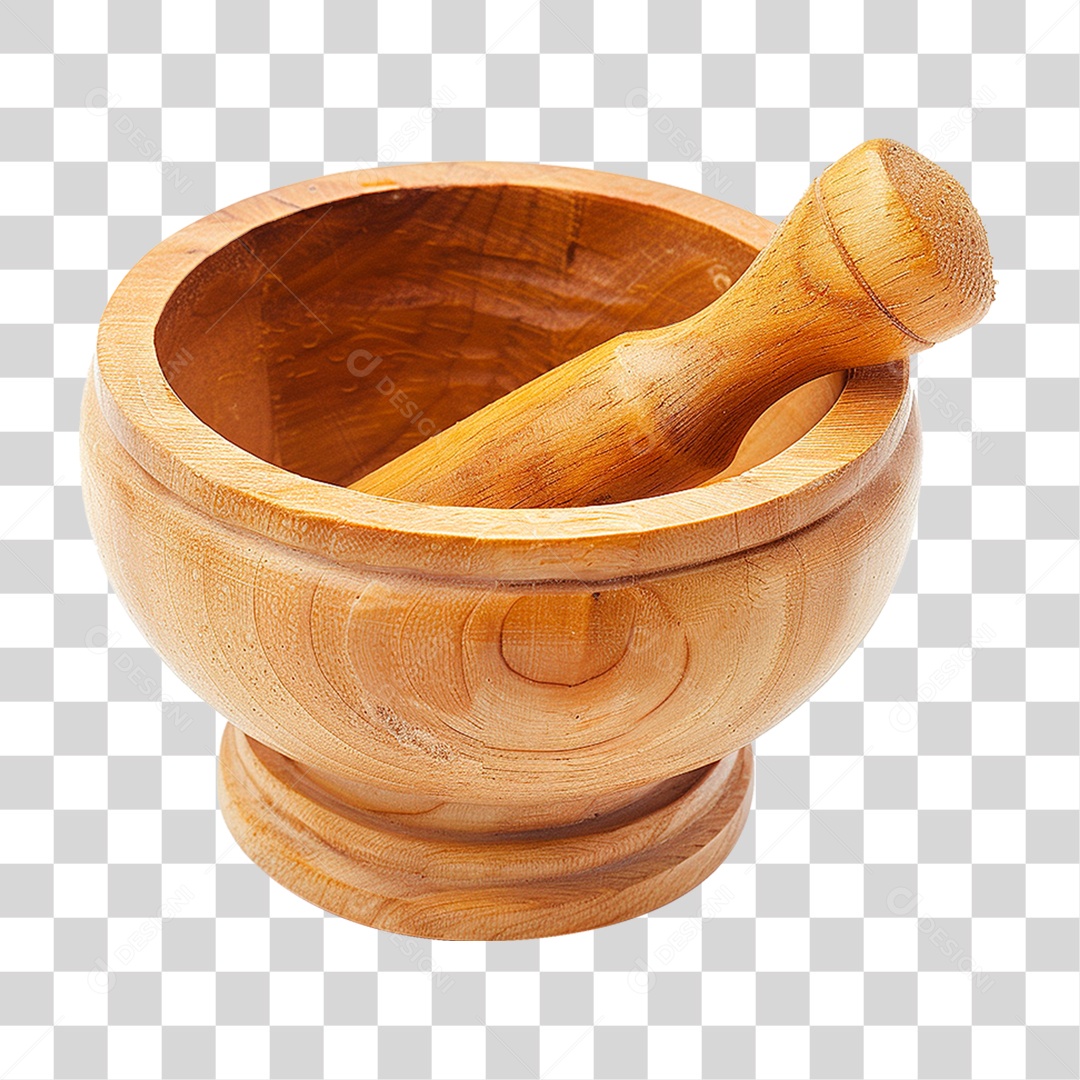 Pilão de Madeira PNG Transparente