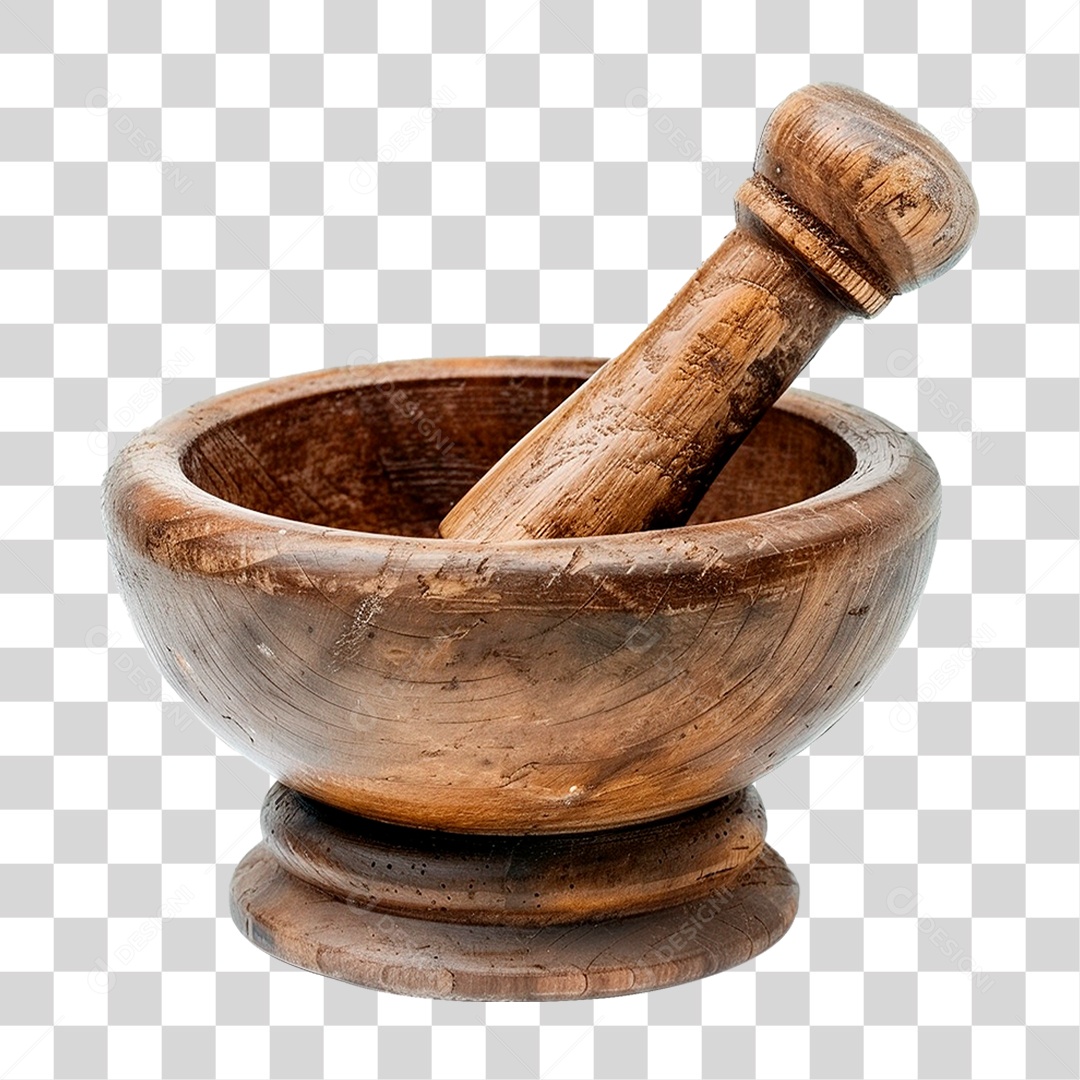 Pilão de Madeira PNG Transparente