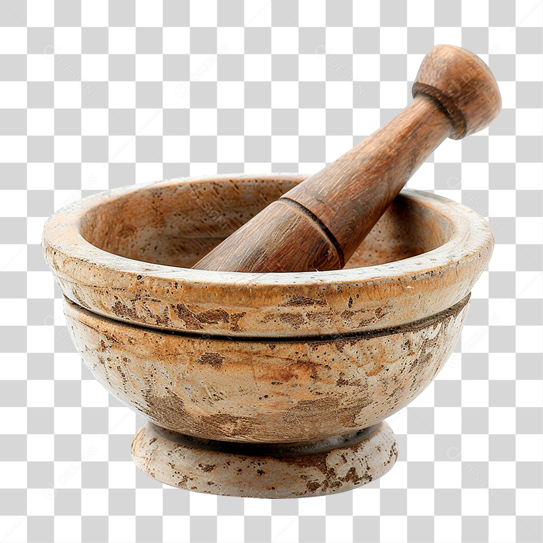 Pilão de Madeira PNG Transparente