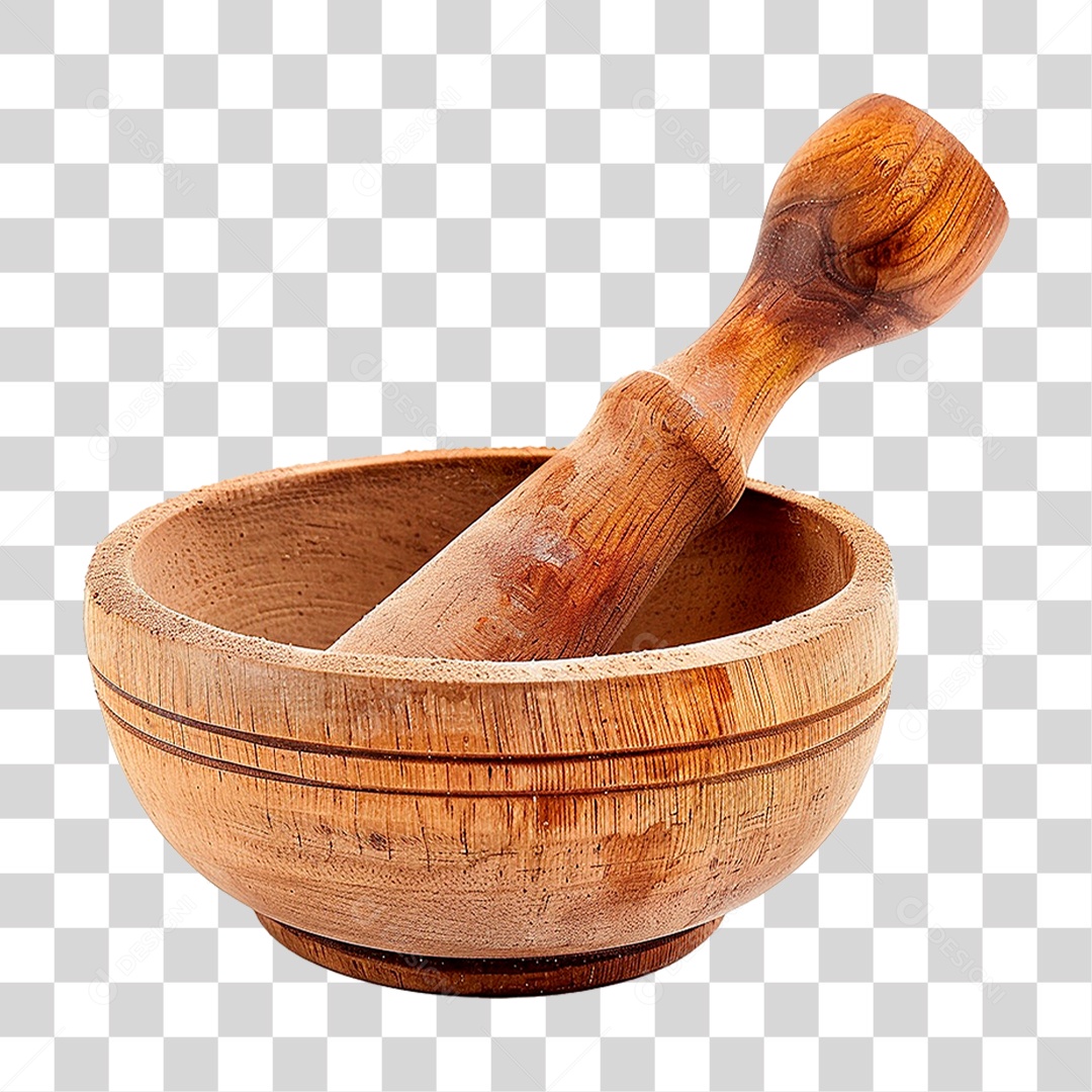 Pilão de Madeira PNG Transparente