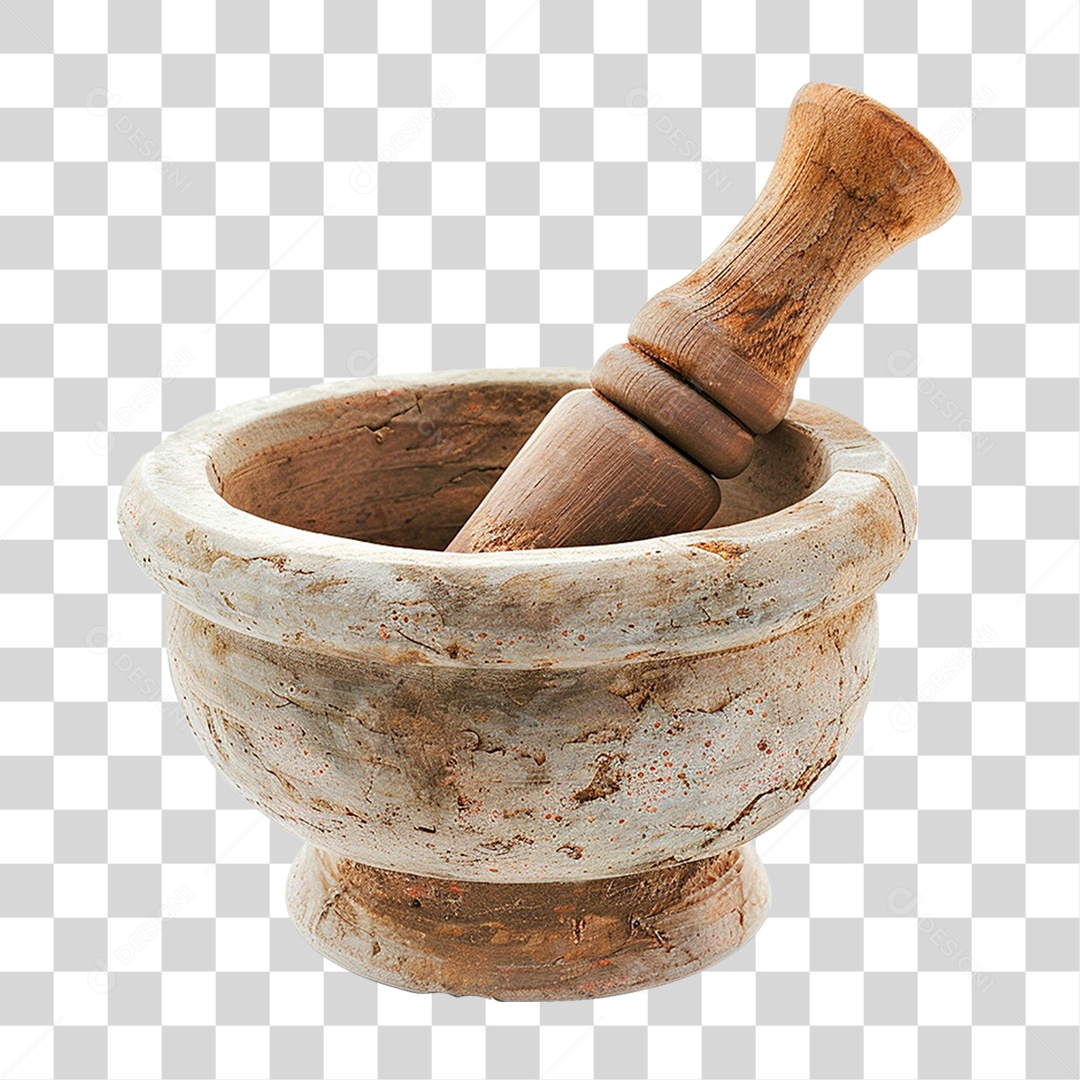 Pilão de Madeira PNG Transparente