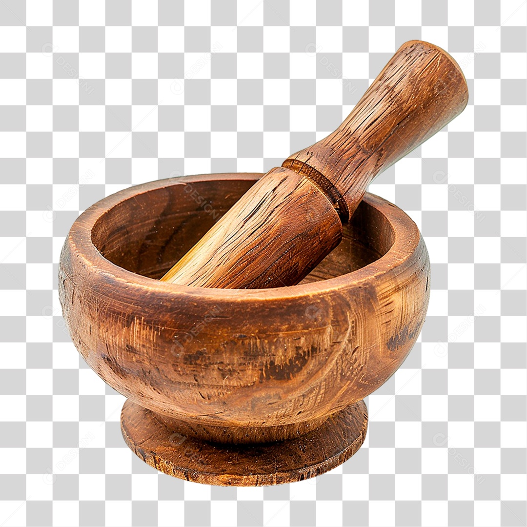 Pilão de Madeira PNG Transparente