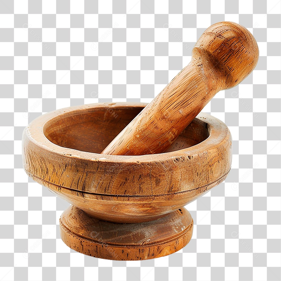 Pilão de Madeira PNG Transparente