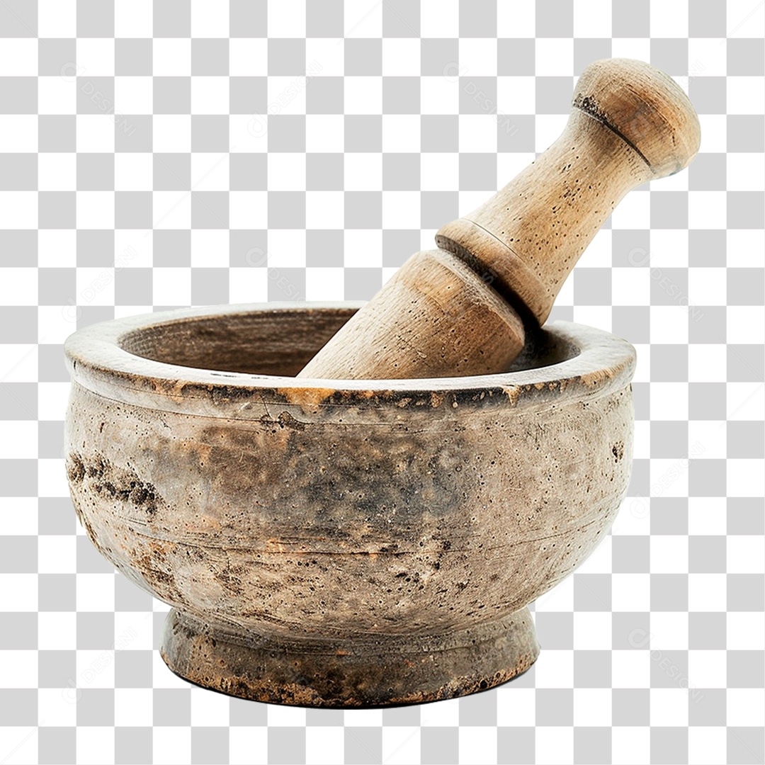 Pilão de Madeira PNG Transparente