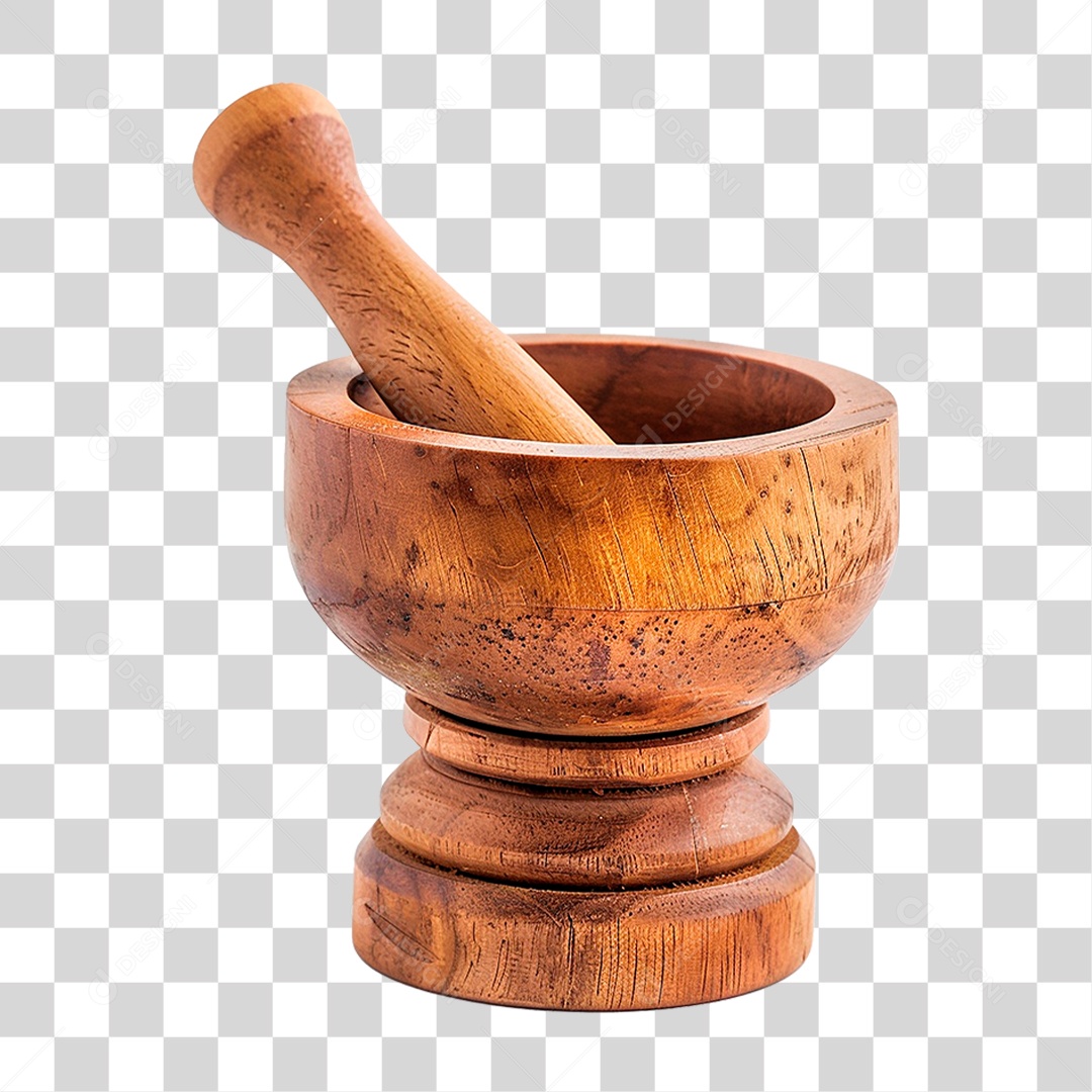 Pilão de Madeira PNG Transparente