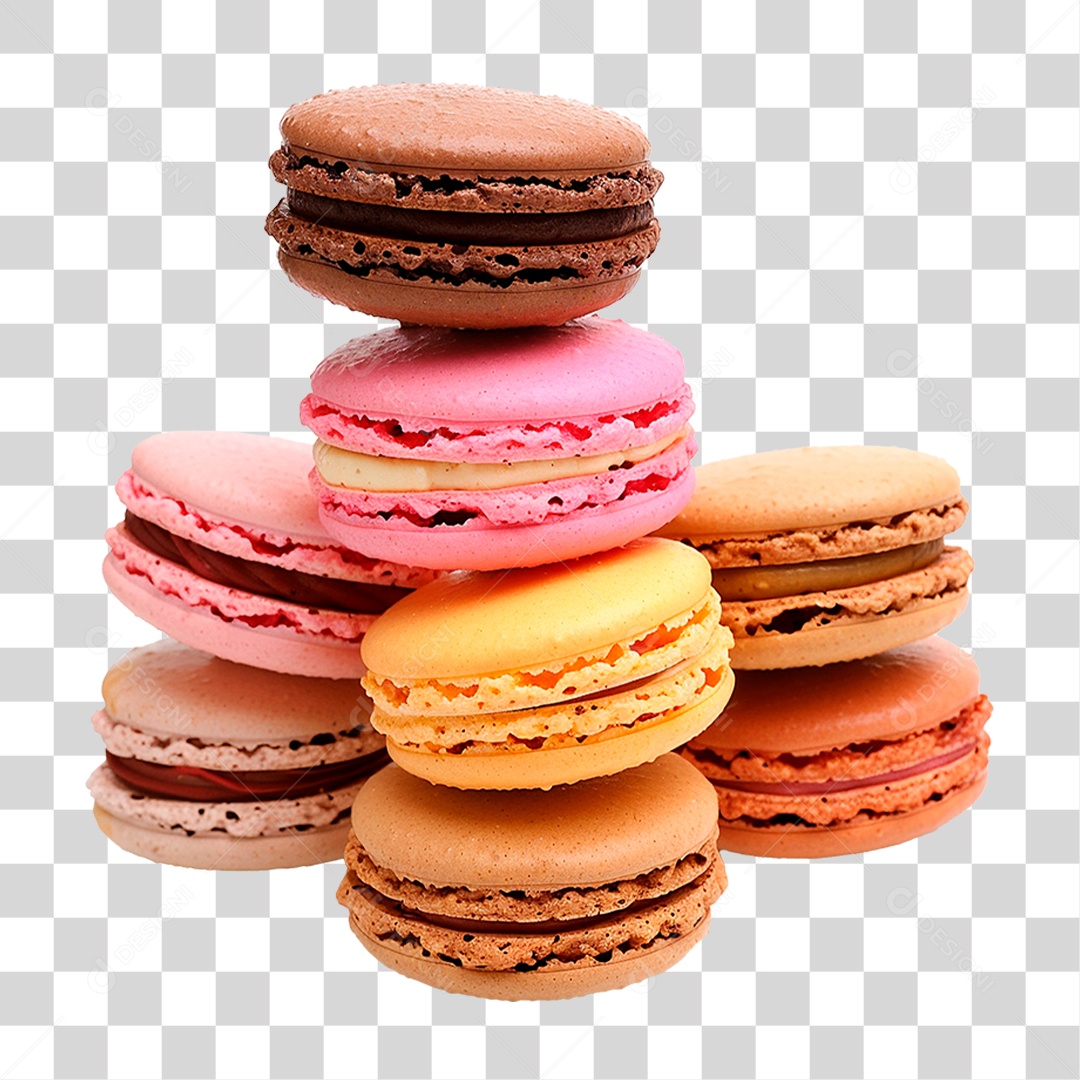 Doce Macarons PNG Transparente