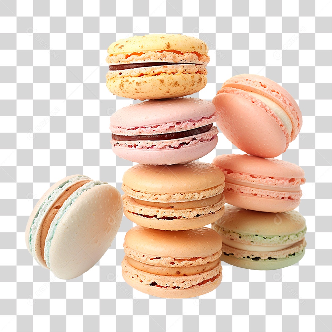 Doce Macarons PNG Transparente