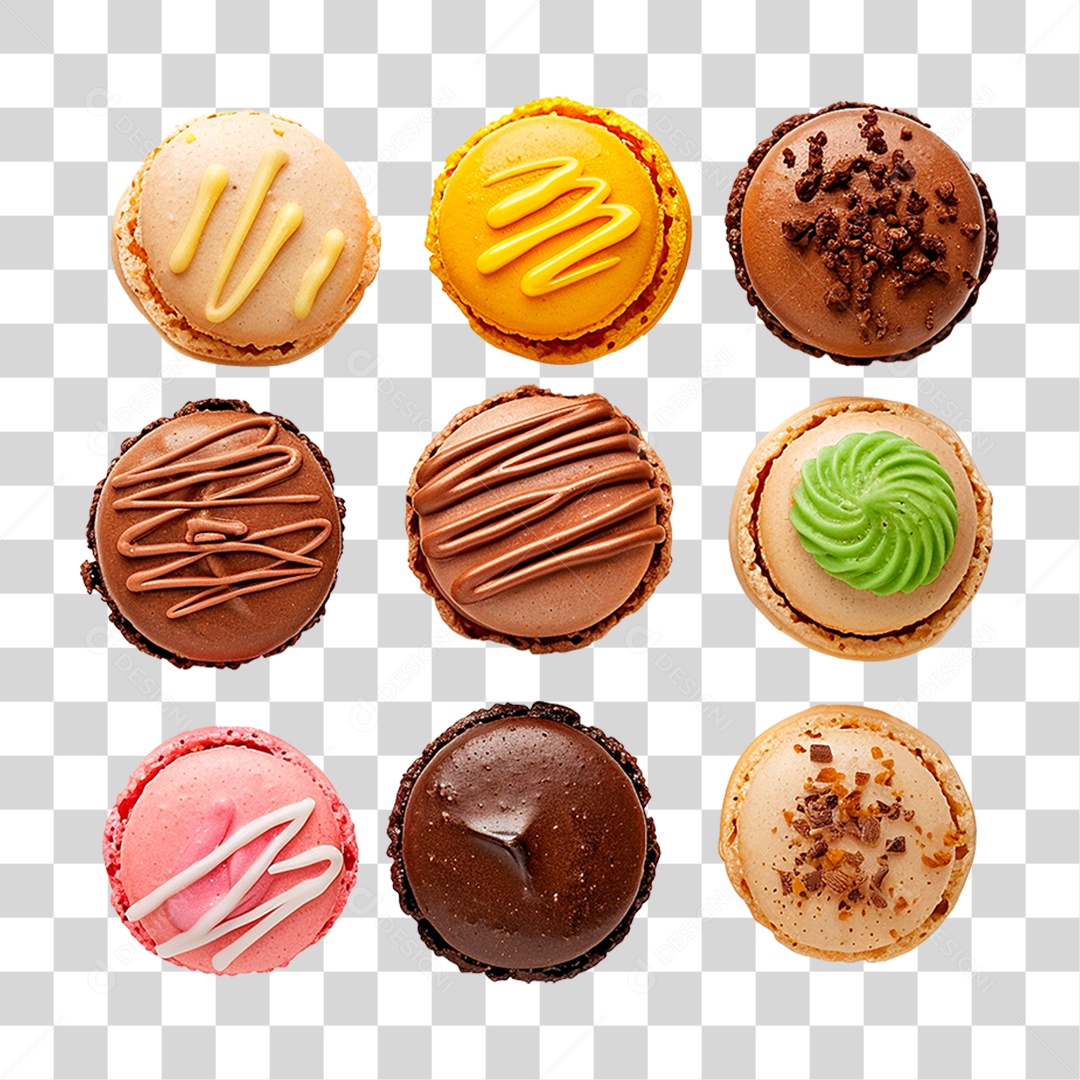Doce Macarons PNG Transparente