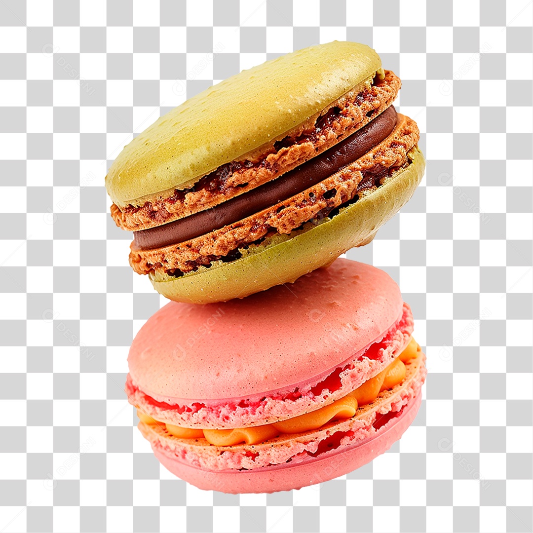 Doce Macarons PNG Transparente