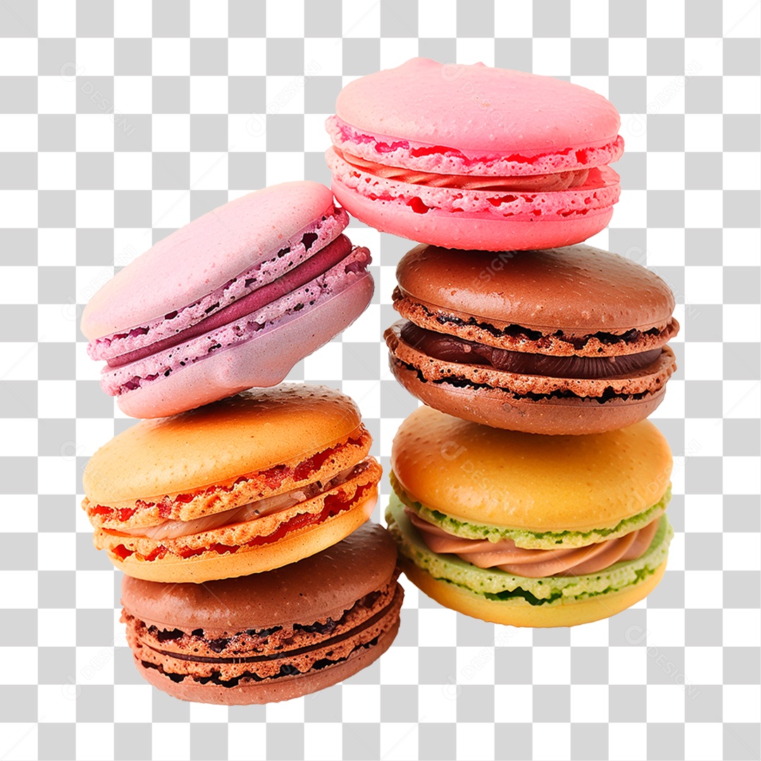 Doce Macarons PNG Transparente
