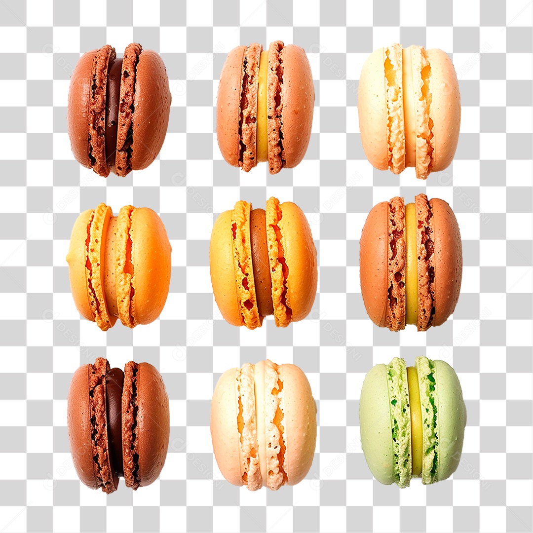 Doce Macarons PNG Transparente