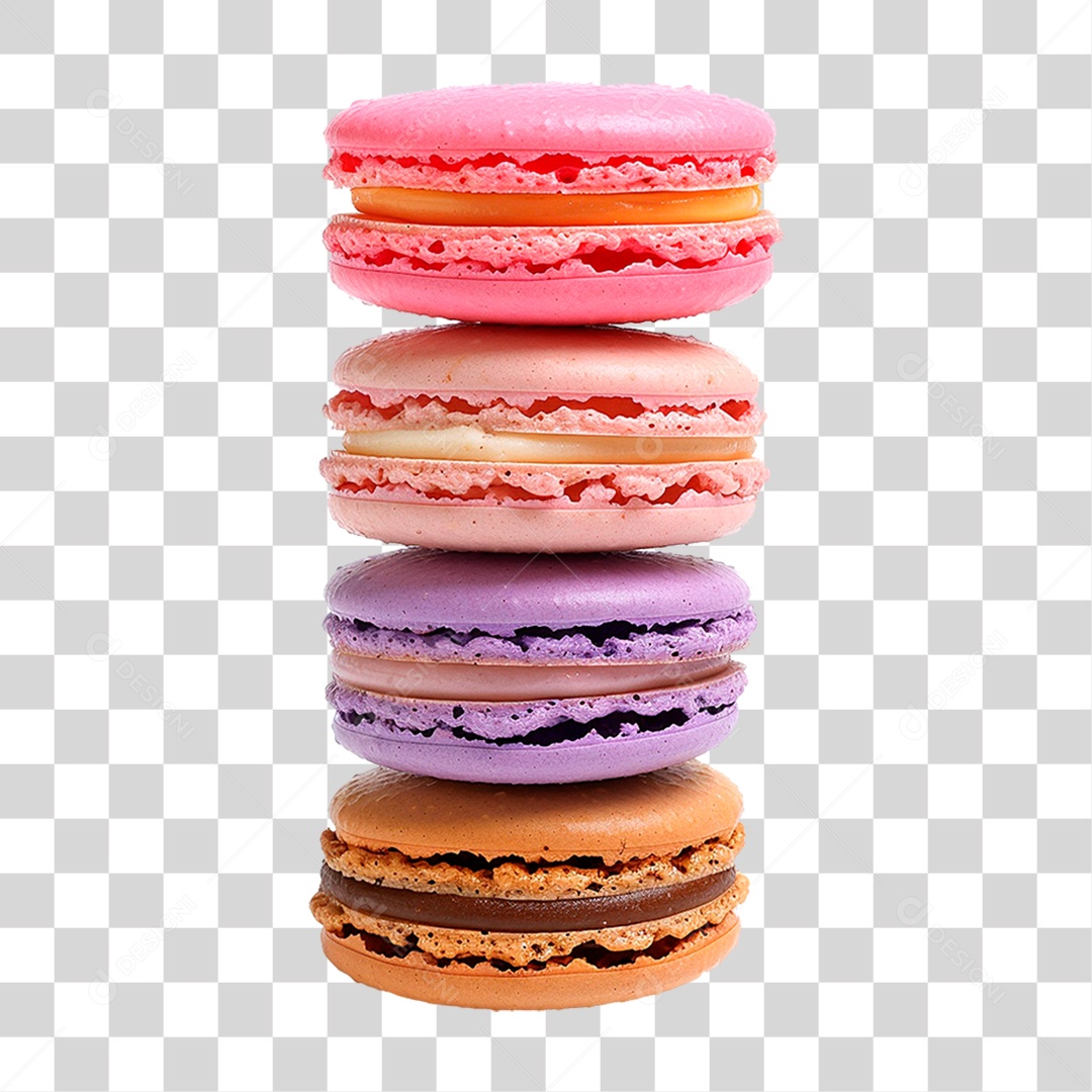 Doce Macarons PNG Transparente