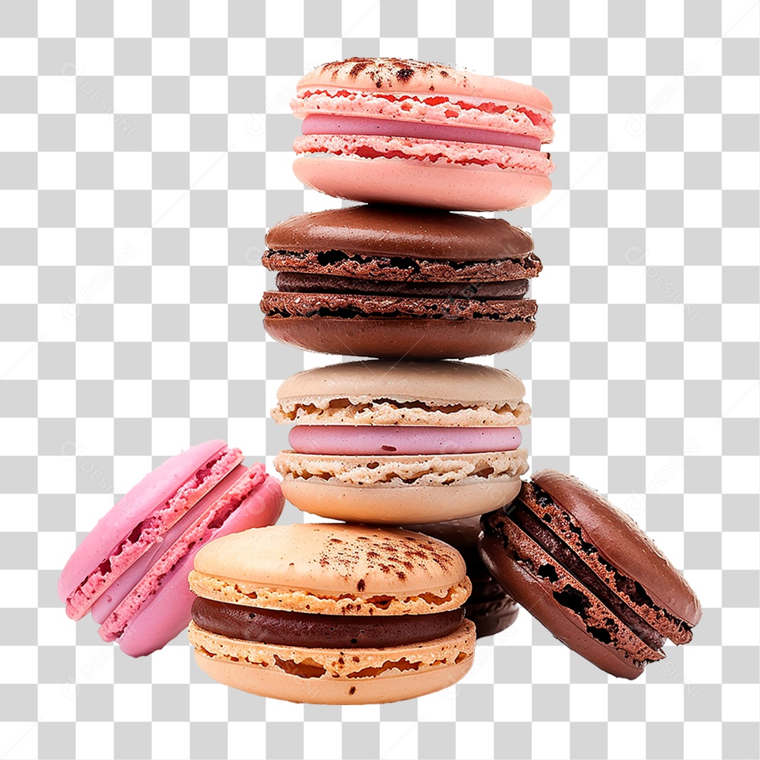 Doce Macarons PNG Transparente