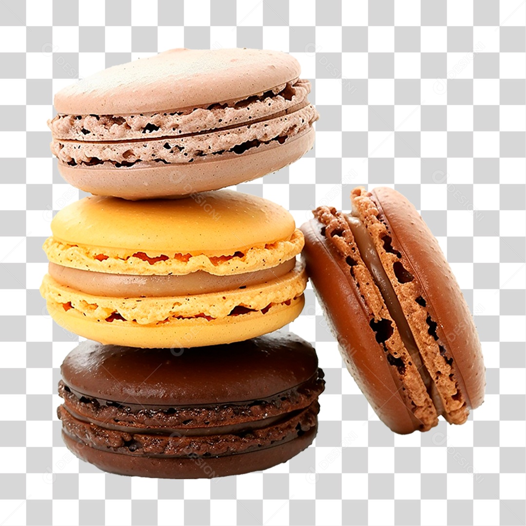 Doce Macarons PNG Transparente