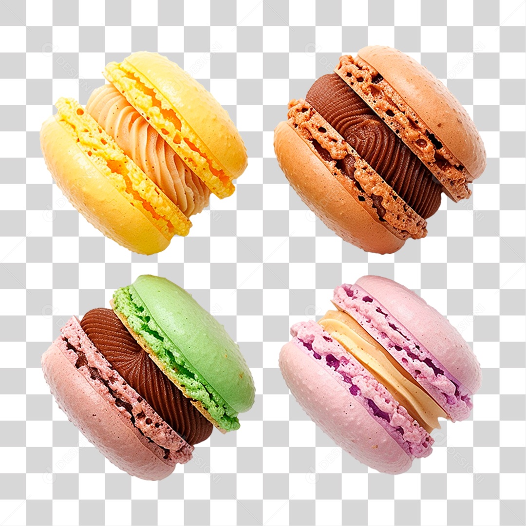 Doce Macarons PNG Transparente