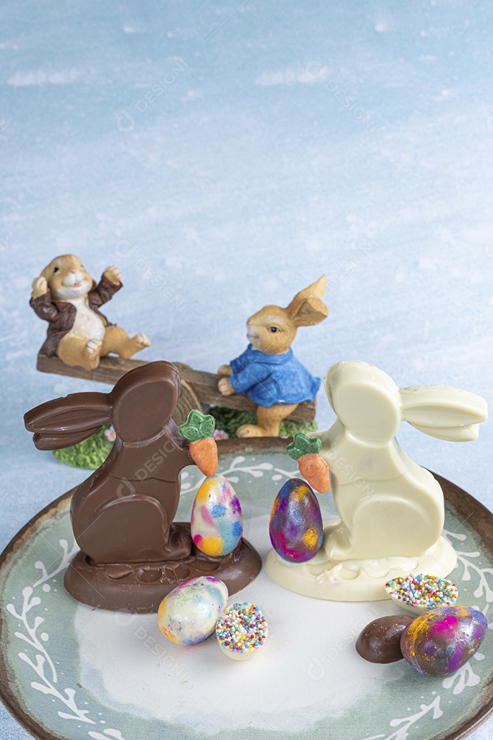 Coelhos de chocolate belga