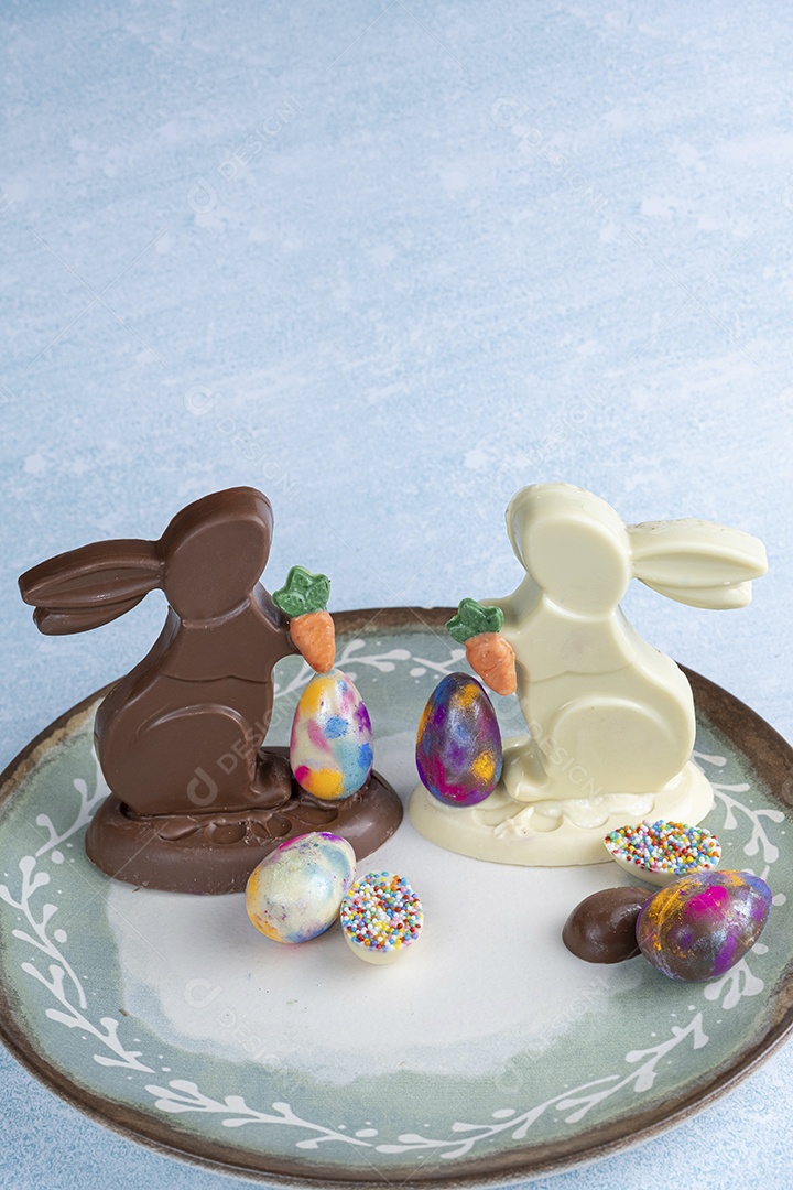 Coelhos de chocolate belga