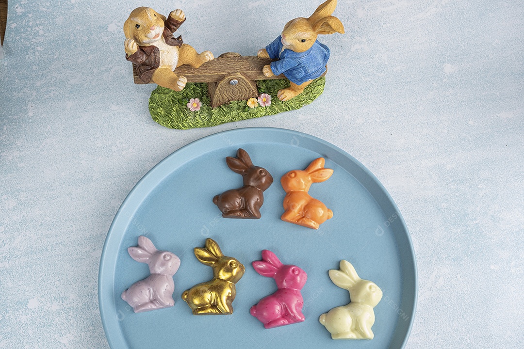 Mini coelho de chocolates