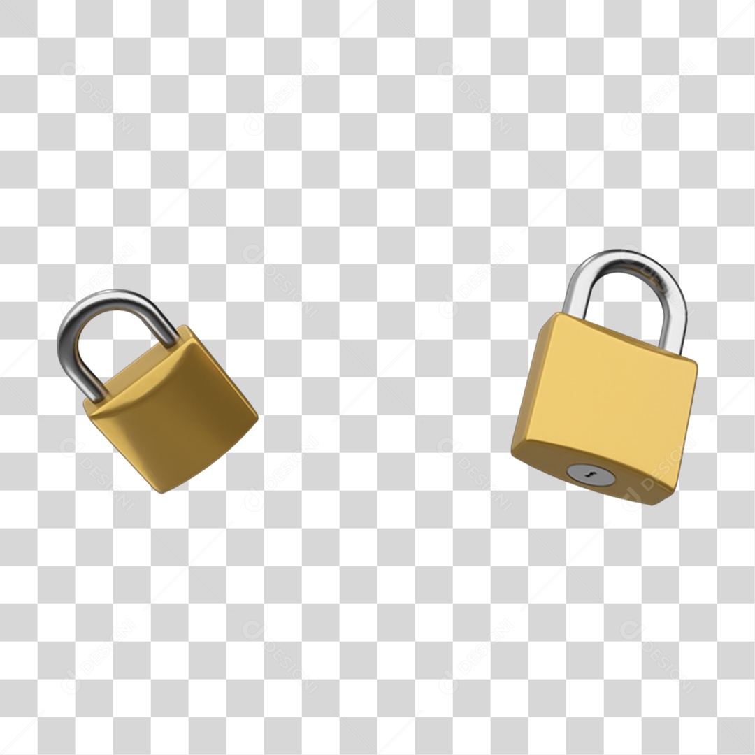 Elemento 3D Cadeados PNG Transparente