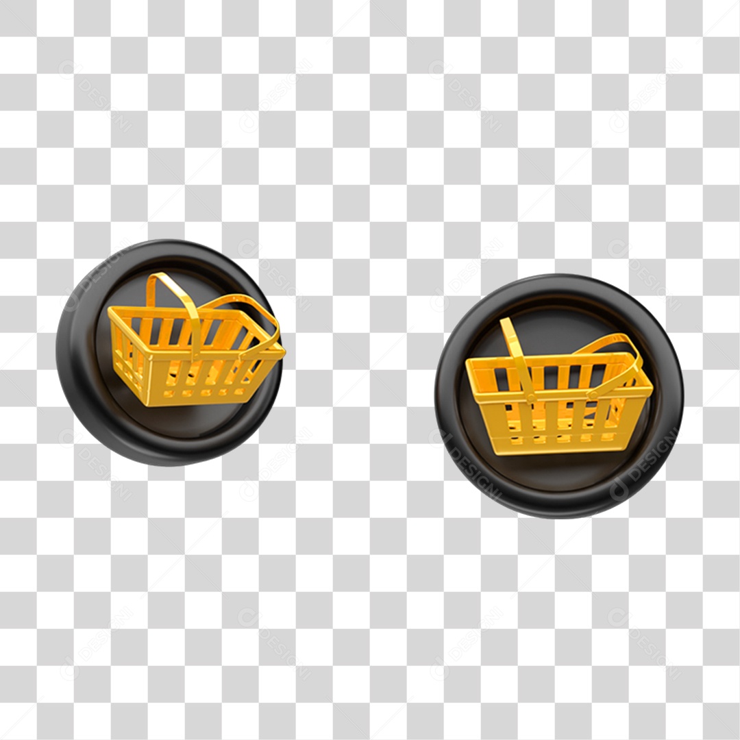 Elemento 3D Cesta de Supermercados PNG Transparente