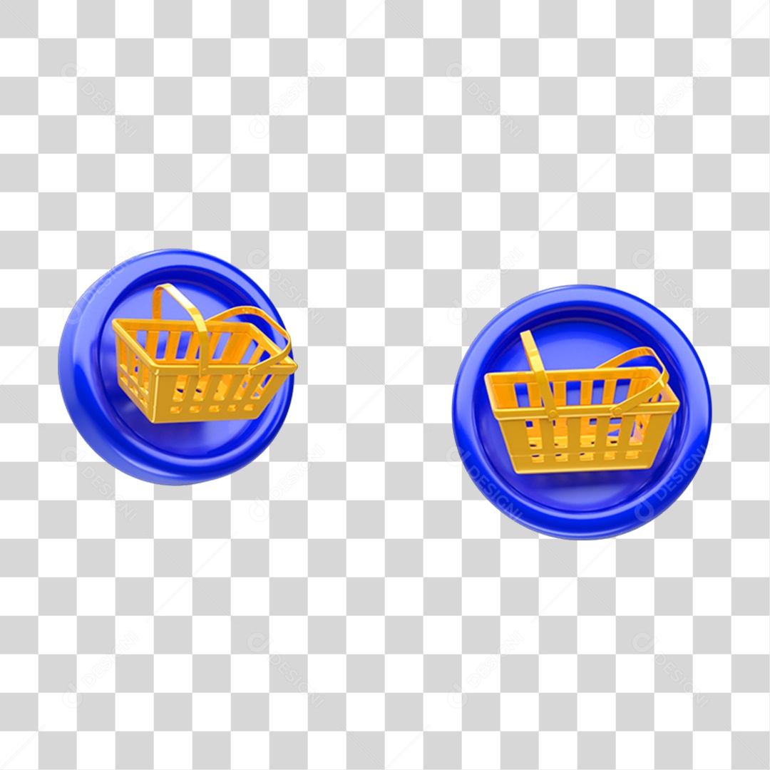 Elemento 3D Cesta de Supermercados PNG Transparente