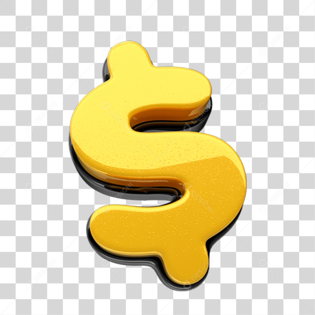 Elemento 3D Cifrão Dinheiro Para Composição PNG Transparente