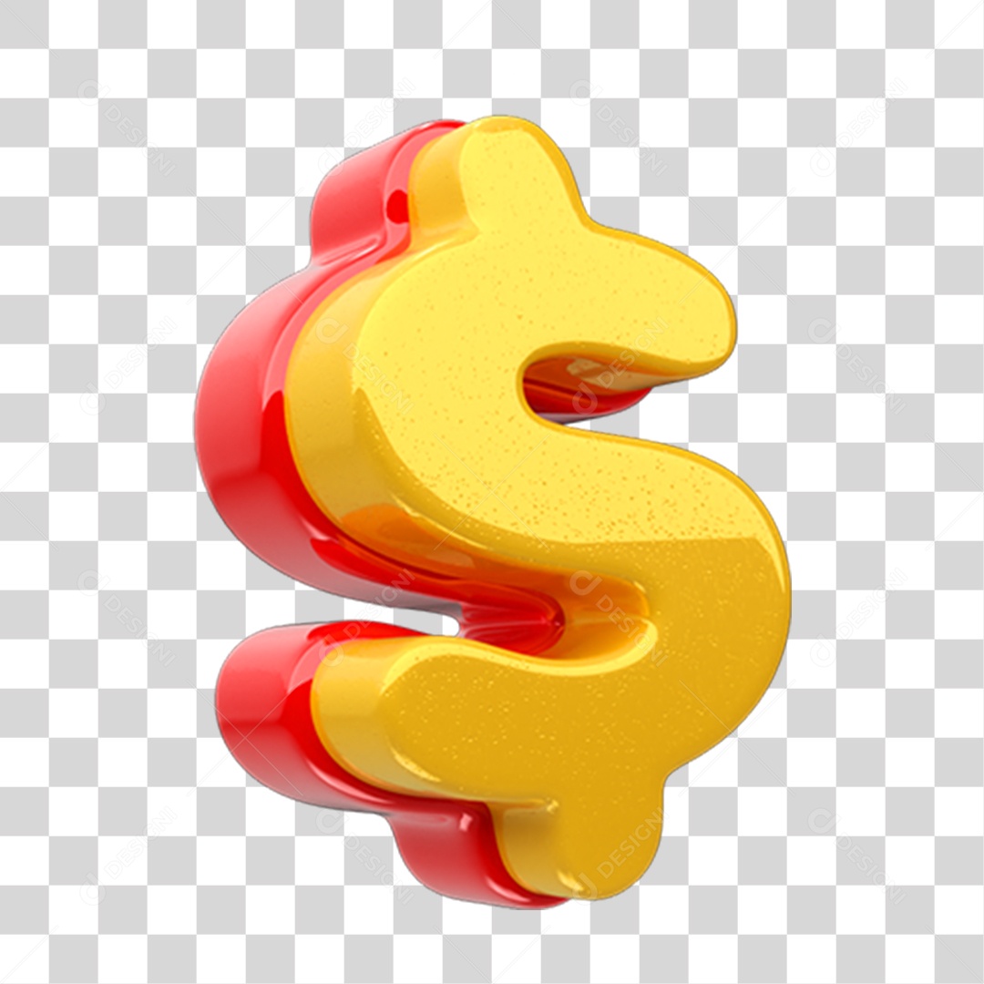 Elemento 3D Cifrão Dinheiro Para Composição PNG Transparente