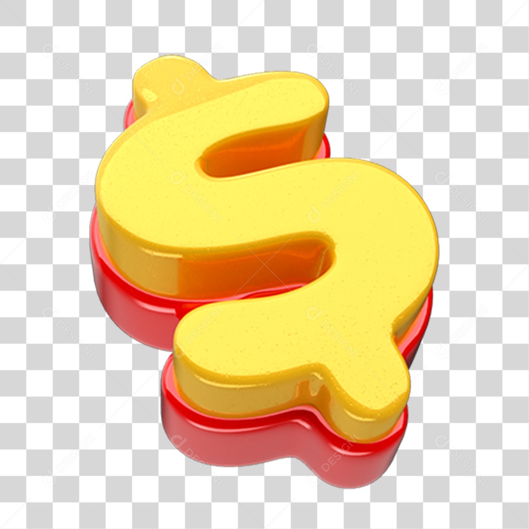 Elemento 3D Cifrão Dinheiro Para Composição PNG Transparente