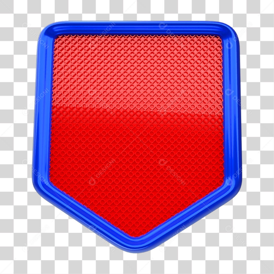 Elemento 3D Escudo Brasão PNG Transparente