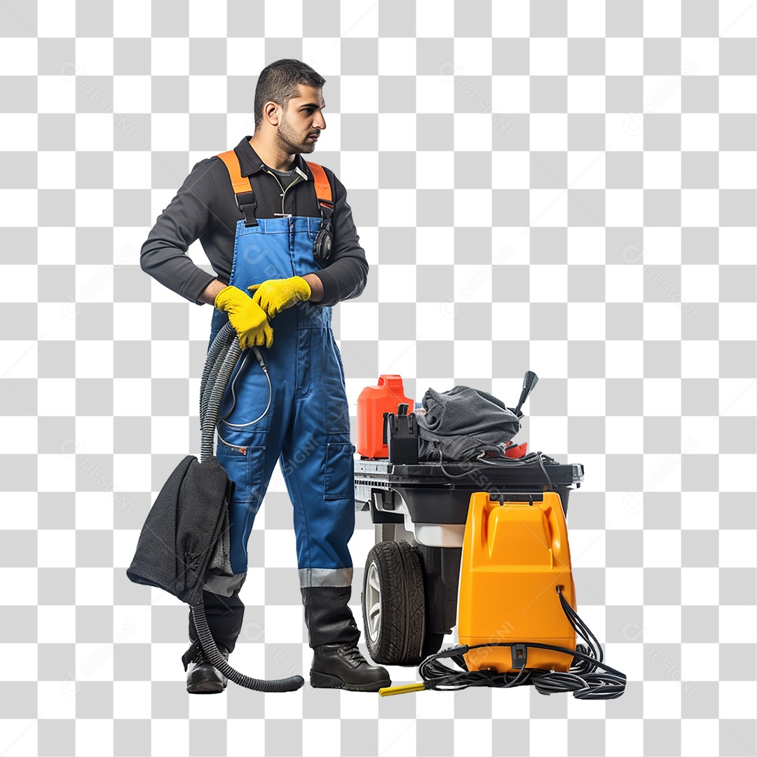 Homem em Lava Jato Higienização Automotiva PNG Transparente