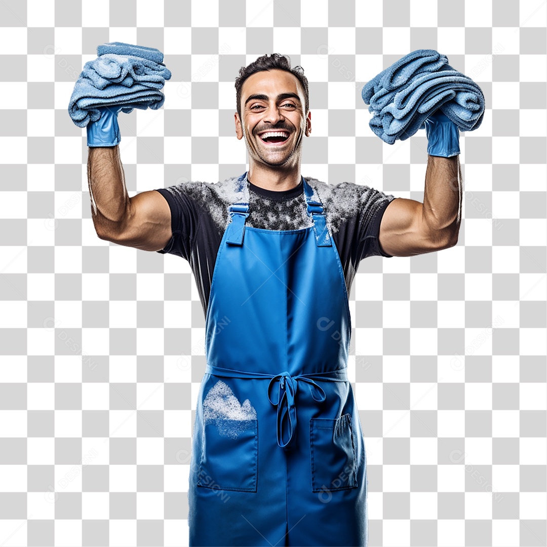 Homem em Lava Jato Higienização Automotiva PNG Transparente