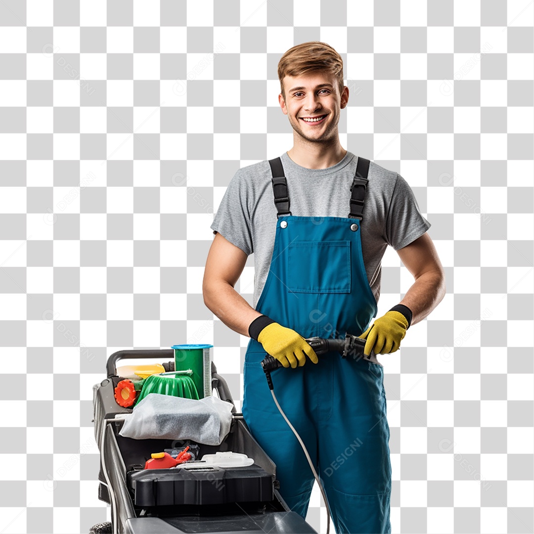 Homem em Lava Jato Higienização Automotiva PNG Transparente