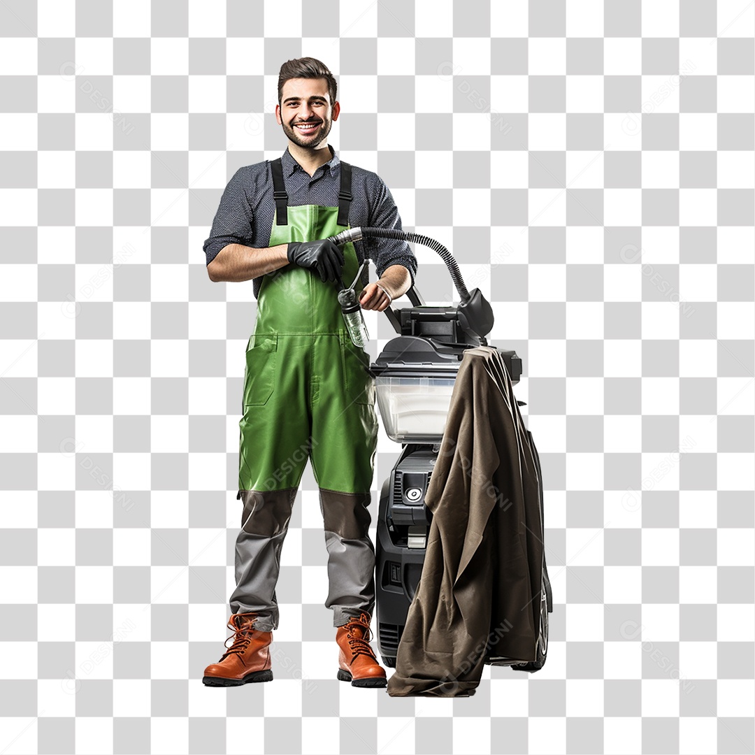 Homem em Lava Jato Higienização Automotiva PNG Transparente