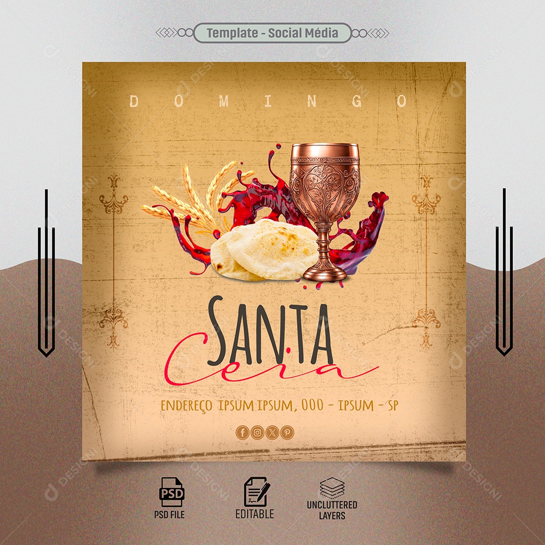 Feed Domingo Santa Cheia Social Media PSD Editável