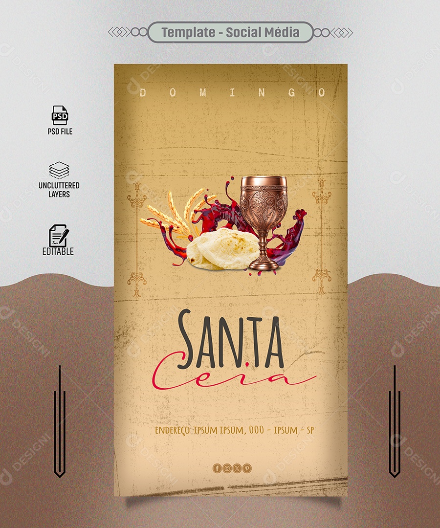 Domingo Santa Cheia Social Media PSD Editável