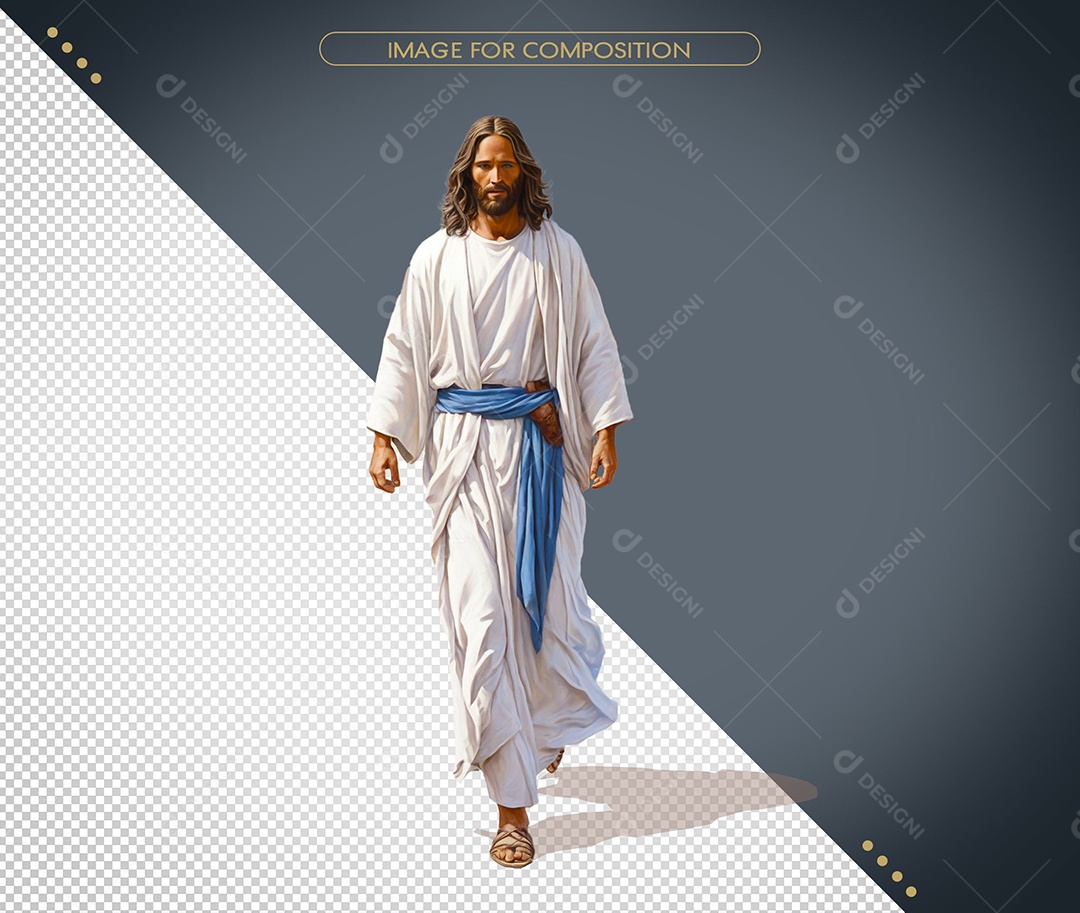 Pessoa Semelhante a Jesus Elemento 3D para Composição PSD