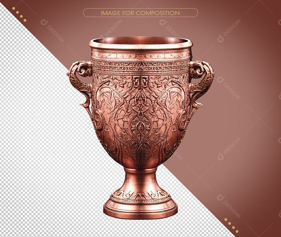 Cálice de Santa Ceia Elemento 3D para Composição PSD