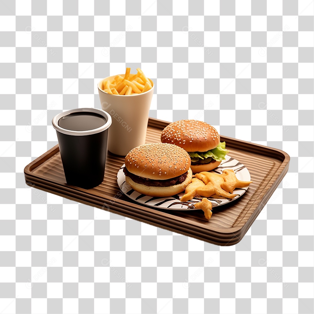 Hambúrguer Lanche Sanduiche Batata Fritas PNG Transparente