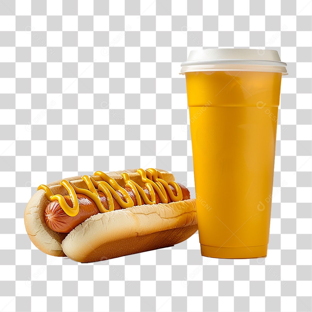Hot-Dog Lanche com Refrigerante PNG Transparente